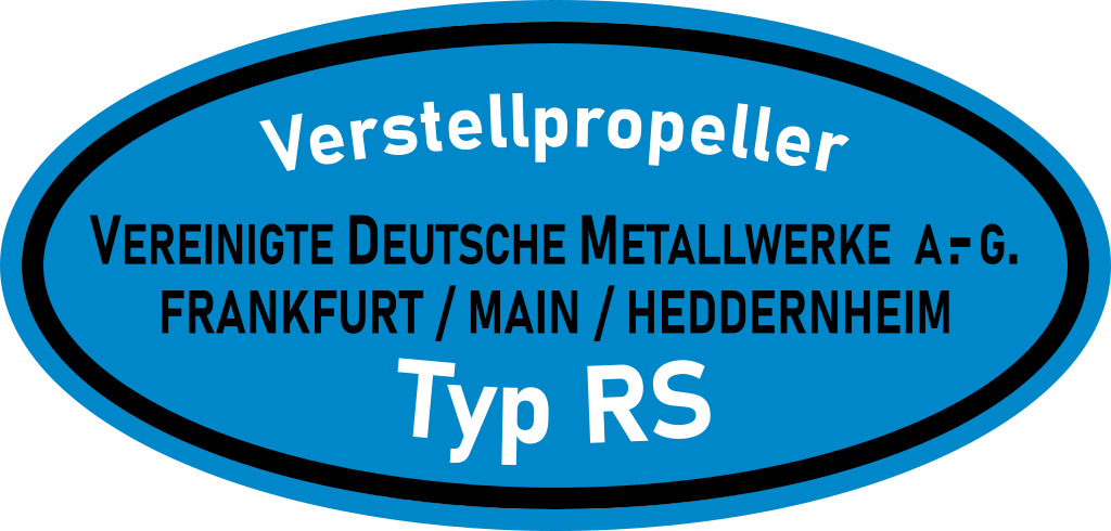 Verstellpropeller Vereinigte Deutsche metallwerke A.-G. Frankfurt / Main / Heddernheim Typ RS